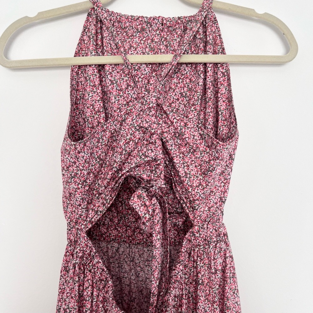 LA VIE REBECCA TAYLOR Meadow Floral Tie Back Tiered Sundress Size Medium - Picture 10 of 12